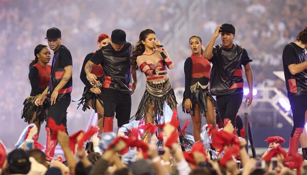 Selena Gomez performing at Thanksgiving NFL show
