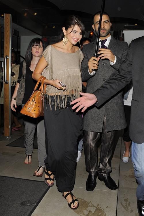 Selena Gomez enjoys a night out at Nobu restaurant in London on July 5, 2011
