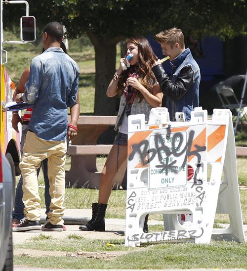 Selena Gomez enjoying a popsicle in Van Nuys on June 30, 2012
