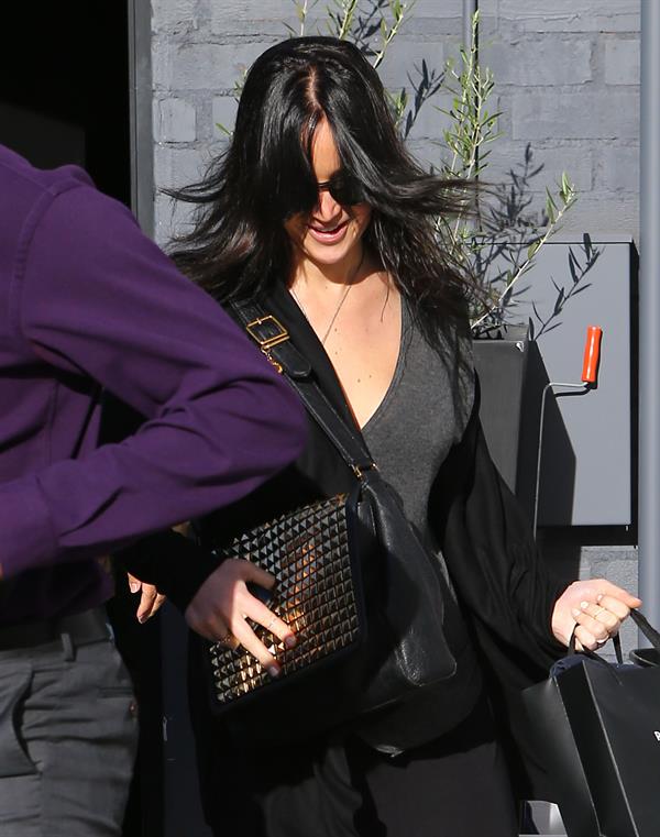 Jennifer Lawrence - leaving a hair salon in LA 2/25/13  