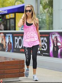 Ashley Tisdale arriving at the Equinox gym in West Hollywood June 15, 2012 