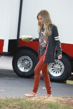 Ashley Tisdale on a lunch break while shooting Scary Movie 5 10/2/12
