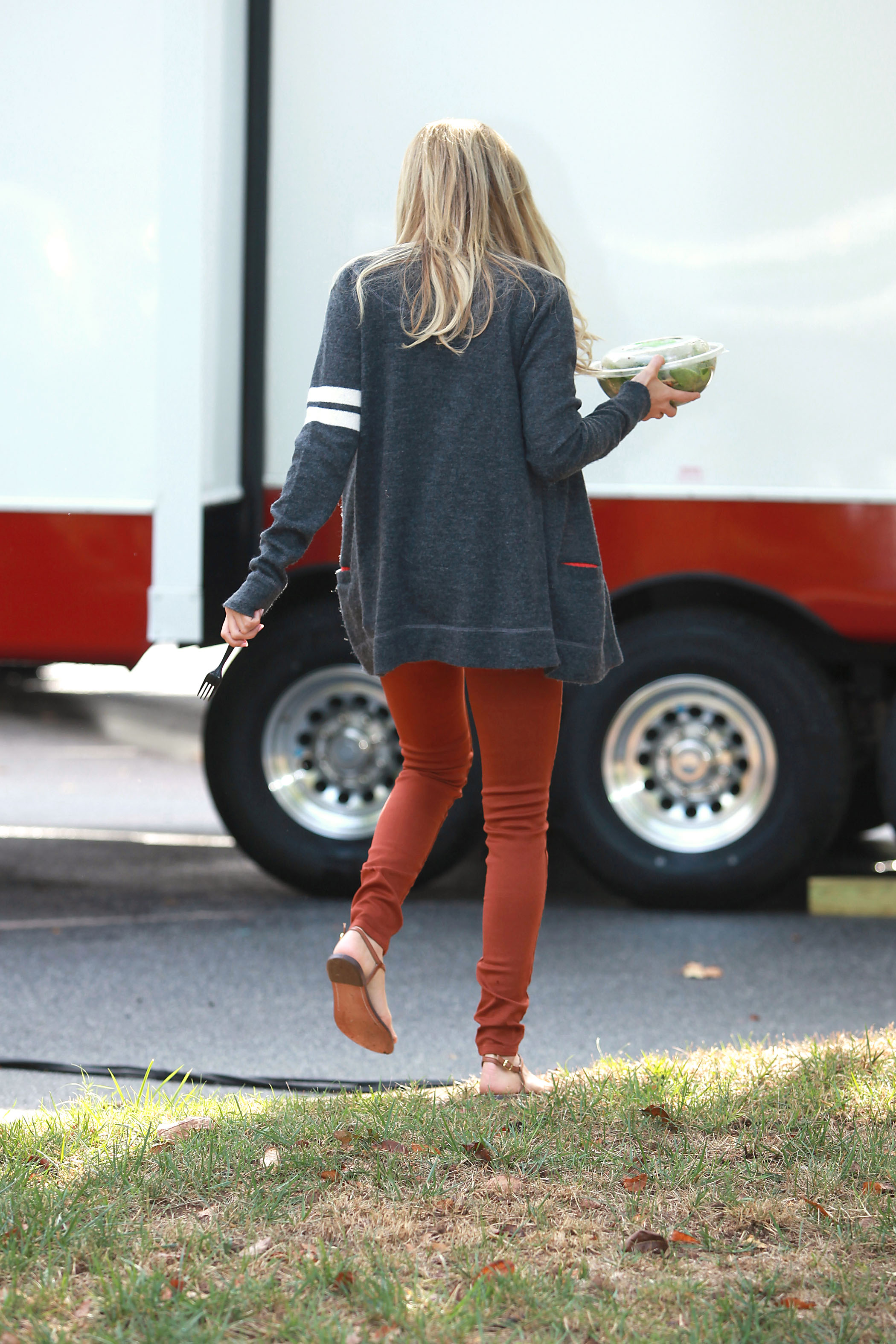 Ashley Tisdale on a lunch break while shooting Scary Movie 5 10/2/12