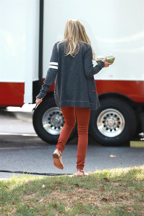 Ashley Tisdale on a lunch break while shooting Scary Movie 5 10/2/12