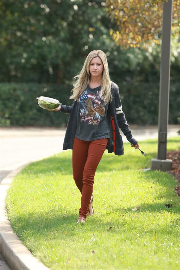 Ashley Tisdale on a lunch break while shooting Scary Movie 5 10/2/12