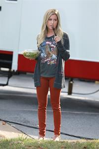 Ashley Tisdale on a lunch break while shooting Scary Movie 5 10/2/12