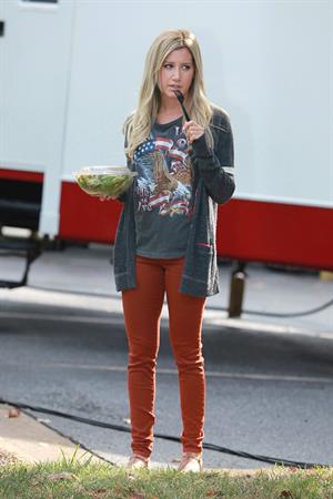 Ashley Tisdale on a lunch break while shooting Scary Movie 5 10/2/12