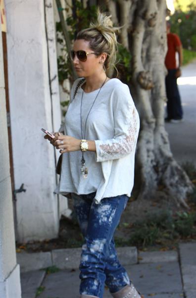 Ashley Tisdale Nine Zero One hair salon in West Hollywood 10/27/12
