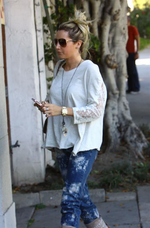 Ashley Tisdale Nine Zero One hair salon in West Hollywood 10/27/12