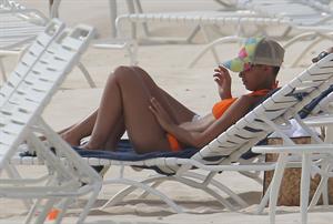 Amelle Berrabah bikini candids Barbados Jan 5, 2010 