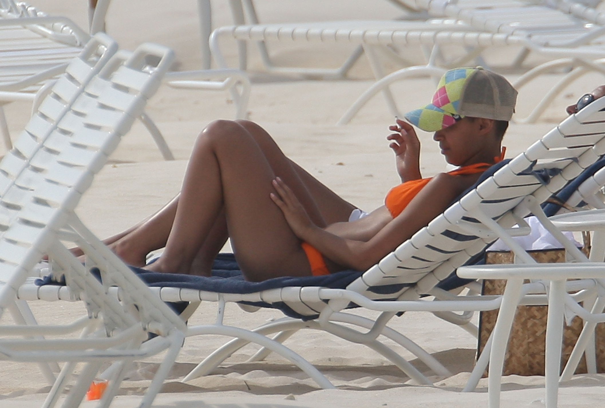 Amelle Berrabah bikini candids Barbados Jan 5, 2010 