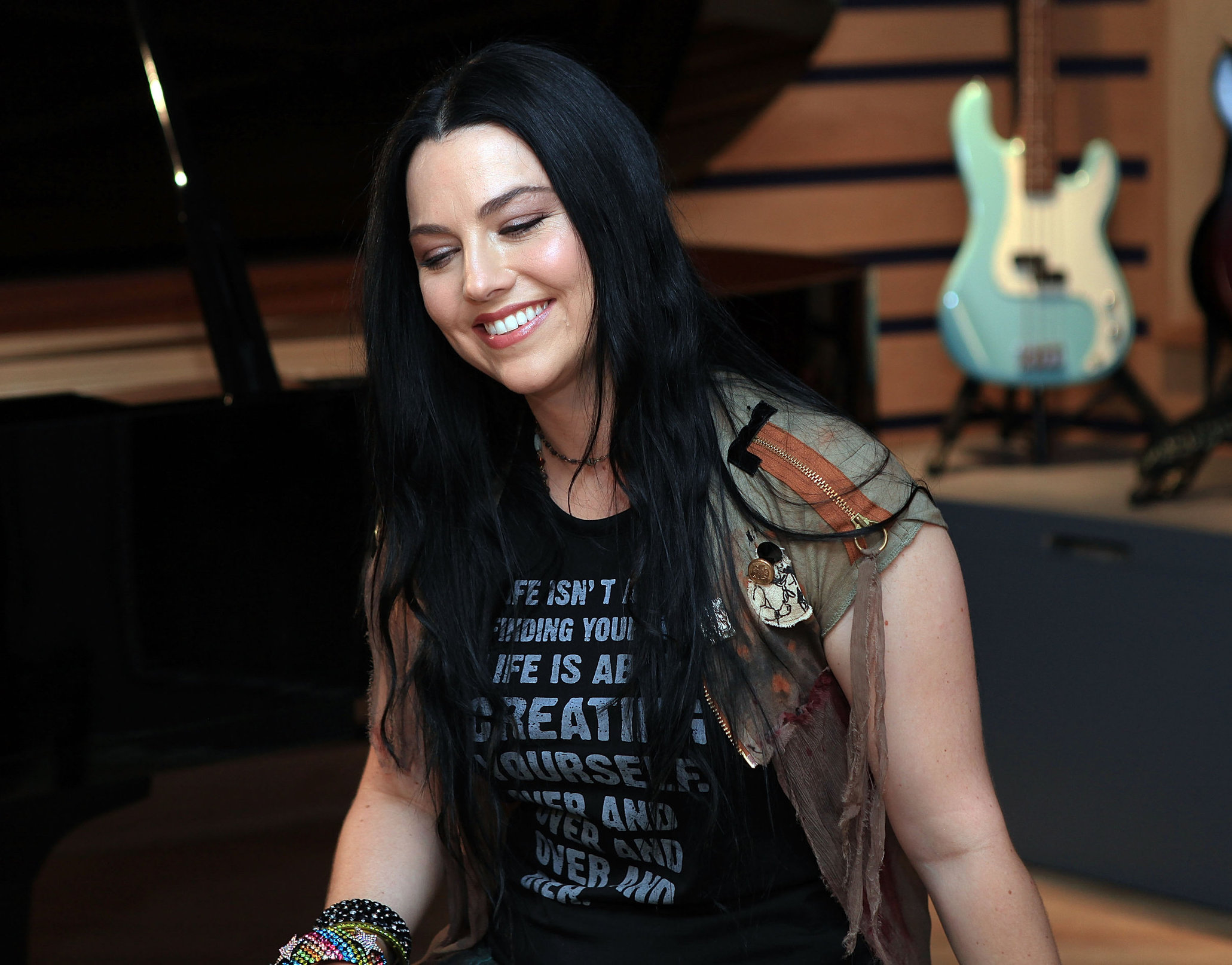 Amy Lee Pictures Amy Lee of Evanescence visits Fuses Top 20 countdown at KMA Studios in New York on July 25, 1012