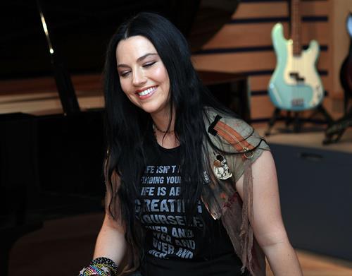 Amy Lee of Evanescence visits Fuses Top 20 countdown at KMA Studios in New York on July 25, 1012