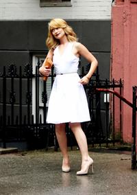 Olivia Wilde on the set of her new revlon commercial in nyc 02 05 12 