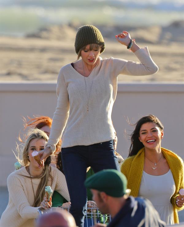 Taylor Swift filming a music video in Malibu 2/11/13 