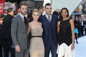 Zoe Saldana attends the 'Star Trek Into Darkness' UK Premiere at the Empire Leicester Square in London