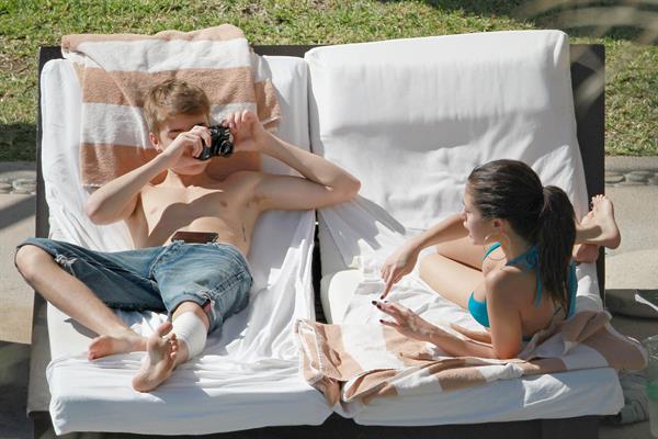 Selena Gomez on vacation in Mexico on December 7, 2011