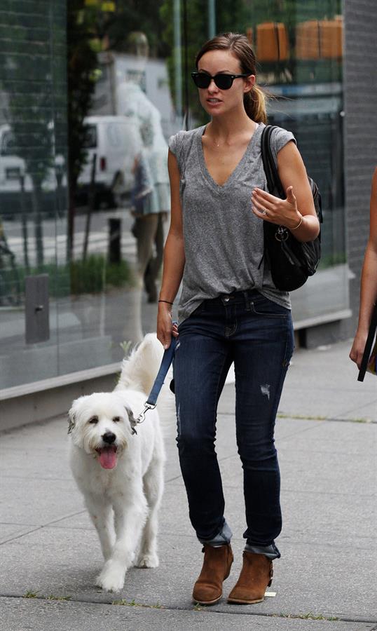 Olivia Wilde walking her dog in New York City - July 22, 2013 