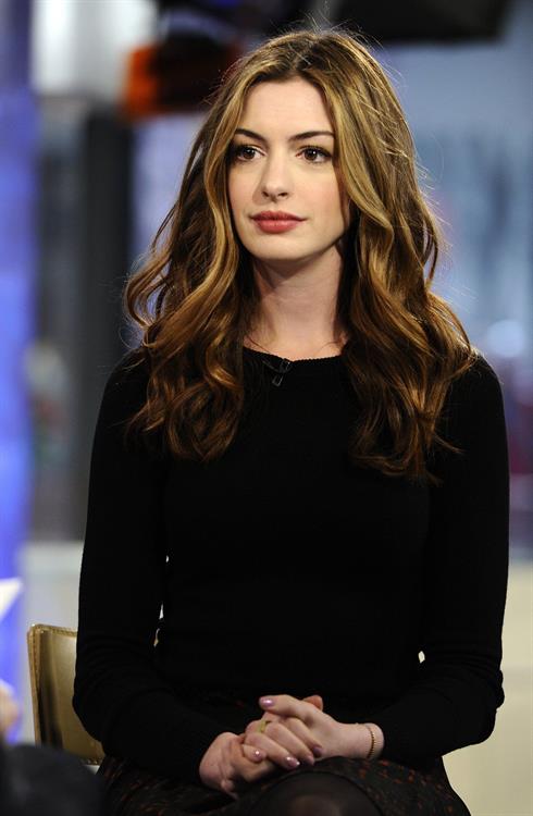 Anne Hathaway appearing on the Today Show on April 7, 2011