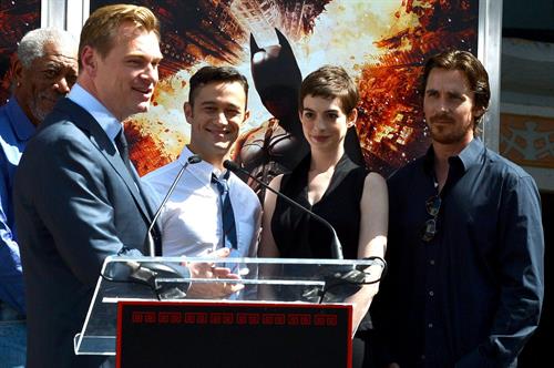 Anne Hathaway Christopher Nolan immortalized with hand and footprint ceremony on July 7, 2012