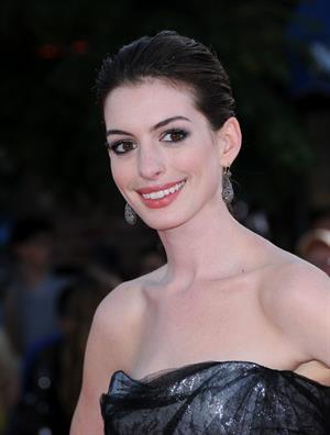 Anne Hathaway attends the premiere of Get Smart in Los Angeles