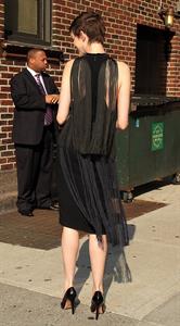 Anne Hathaway at Late Show with David Letterman in New York on July 11, 2012