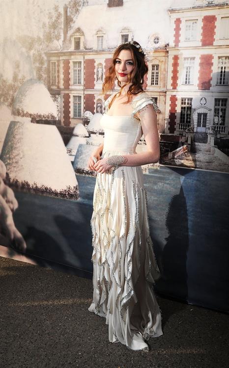 Anne Hathaway White Fairy Tale Love Ball in Paris on July 5, 2011