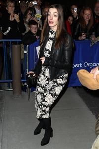 Anne Hathaway leaving Hugh Jackman on Broadway Performance in New York City on November 20, 2011