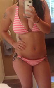 Anonymous in a bikini taking a selfie