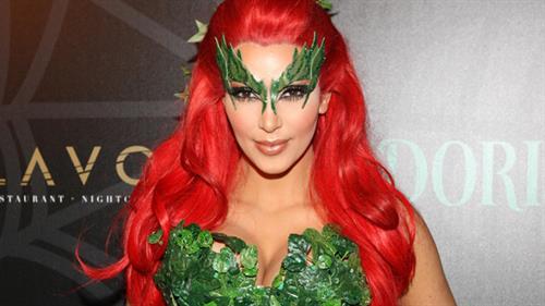Kim Kardashian as Poison Ivy for the 2011 Midori Green Halloween party in New York
