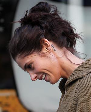 Ashley Greene on the set of Americana in New York City on March 14, 2012