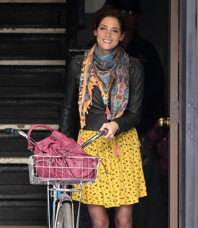 Ashley Greene on the set of Americana in New York City on March 14, 2012