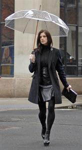 Ashley Greene on set of a photoshoot for DKNY in New York on April 1, 2012