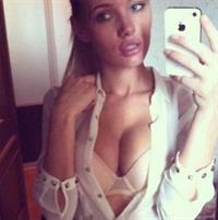 Olya Abramovich in lingerie taking a selfie