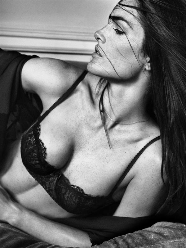 Hilary Rhoda in lingerie