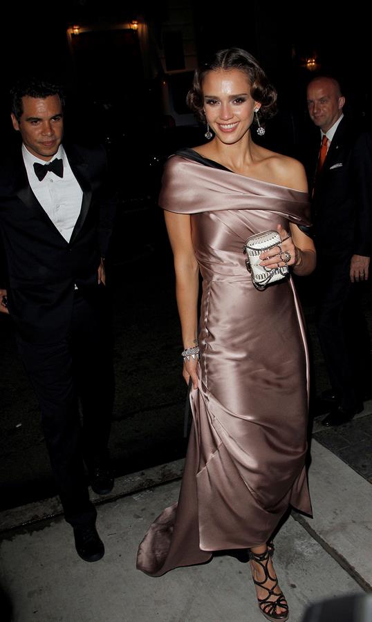 Jessica Alba attends the Metropolitan Museum of Art Costume Institute Gala in New York City on May 3, 2010