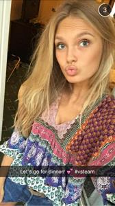 Romee Strijd taking a selfie