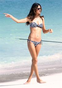 Alessandra Ambrosio in a bikini at a Victoria's Secret shoot in St Barth on October 10, 2010