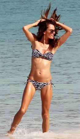 Alessandra Ambrosio in a bikini at a Victoria's Secret shoot in St Barth on October 10, 2010