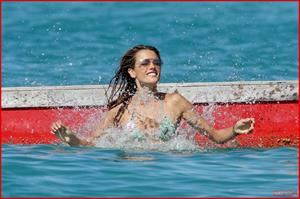 Alessandra Ambrosio Saint Barthelemy Candids on January 22, 2009 