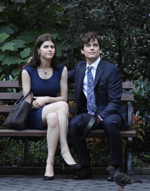 Alexandra Daddario on set of white collar in New York City on August 26, 2010