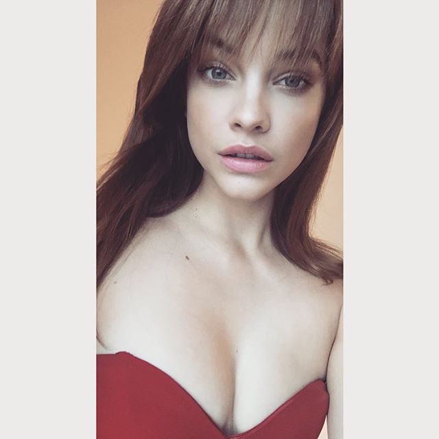 Barbara Palvin taking a selfie