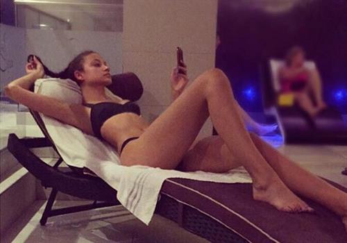 Candice Blackburn in a bikini in lingerie