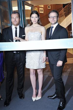Jessica Biel attends the opening of the new flagship Tiffany  Co store in Paris, June 10, 2014