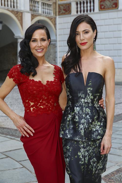 Julie Benz  Jaime Murray posing at a cocktail at the Royal Palace, Monaco June 10, 2014