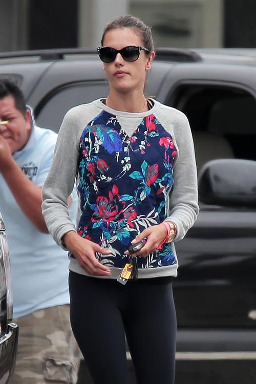 Alessandra Ambrosio grabs a morning coffee while out in Los Angeles June 10, 2014