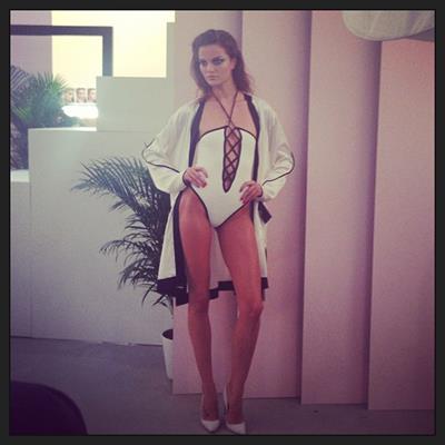 Barbara Fialho in lingerie