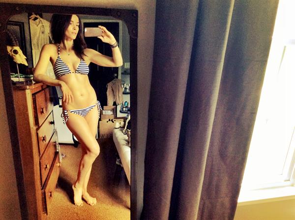 Abigail Spencer in a bikini taking a selfie