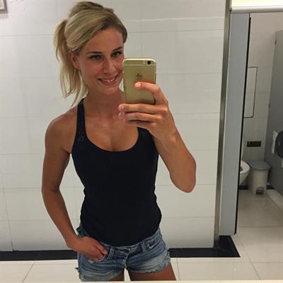 Adrienne Koleszár taking a selfie