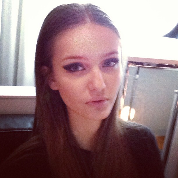Kristina Romanova taking a selfie